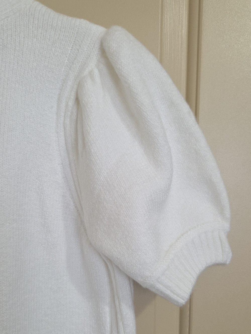 Liz Claiborne Cream Puff Sleeve Button-Front Cardigan - Picture 9 of 11